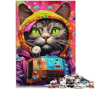 jigsaw puzzles for adults 1000 pieces Futuristic cat Challenging Game Puzzles Gift For Birthdays for and teenager Age 14 and Up 26x38cm