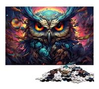 Jigsaw Puzzles for Adults 1000 Pieces Futuristic Colorful Psychedelic Owl Home Decoration Jigsaw Puzzles 1000pcs(75x50cm)