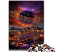 Jigsaw Puzzles for Adults 1000 Pieces Futuristic Planetary System Puzzles,Challenging Game Gifts for Is Ideal As A Gift for The Whole Family (38x26cm)