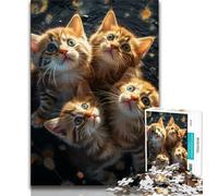 Jigsaw Puzzles for Adults 1000 Pieces Galaxy Shining Kittens,Decompressing Intellectual Educational Toy Birthday Present,Gifts (75x50cm)