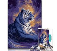 Jigsaw Puzzles for Adults 1000 Pieces Galaxy Tiger Puzzles,Learning Educational Toys Family Games Unique Birthday And Gifts 38x26cm