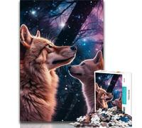 Jigsaw Puzzles for Adults 1000 Pieces Galaxy Wolf,Educational Games Home Decoration Birthday Present,Gifts,Wall Art (75x50cm)
