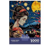 Jigsaw Puzzles for Adults 1000 Pieces Geisha Japanese Vangogh Jigsaw for Adults Relax Games Hand Speed Race Challenging Game Gifts 52x38cm/1000pcs