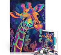 Jigsaw Puzzles for Adults 1000 Pieces Gelato Giraffe Difficult and Challenge 26x38cm with Matching Poster and Trivia Sheet for ages 14+