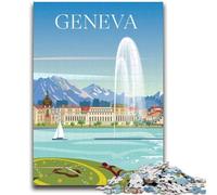 Jigsaw Puzzles for Adults 1000 Pieces Geneva Switzerland Adult Jigsaw,Decompressing Intellectual Educational Toy Birthday Gift (50x75cm)