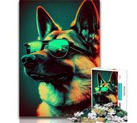 Jigsaw Puzzles for Adults 1000 Pieces German Shepherd Retro Teenager Jigsaw,Fun Present & Activity for Home,Toy for Rainy Days (size 38x26cm)