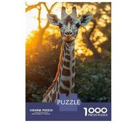 Jigsaw Puzzles for Adults 1000 Pieces Giraffe Portrait in Golden Light Jigsaw for Adults Family Game Staycation Kill Time Great Gift for Gaming 70x50cm/1000pcs