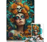 Jigsaw Puzzles for Adults 1000 Pieces Girl Skeleton, Interesting Stress Reduction,Artists Collection, Fine Art for Age 14 Years Up 38x26cm
