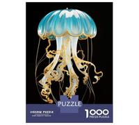 Jigsaw Puzzles for Adults 1000 Pieces Glass Jellyfish Sculpture Puzzles for Adults Family Games Difficult Hard Challenging To Complete 70x50cm/1000pcs