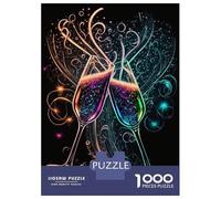 Jigsaw Puzzles for Adults 1000 Pieces Glasses of Champagne Puzzle for Adults Brain Teaser Game Presents for Women Great Gift for Gaming 70x50cm/1000pcs