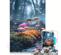 Jigsaw Puzzles for Adults 1000 Pieces Glowing Magic Mushroom Path, Anti-Stress Toys, Analysis And Logic, Artists Collection, Fine Art (50x75cm)
