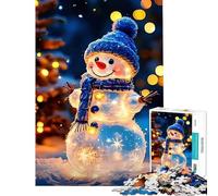 Jigsaw Puzzles for Adults 1000 Pieces Glowing Snowman in Winter Wonderland Help The Brain Exercise Tough Challenge Educational Game for Age 14+ Game (50x75cm)