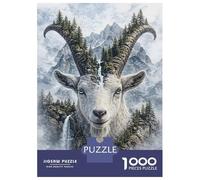 Jigsaw Puzzles for Adults 1000 Pieces Goat The Mountain’s Eternal Protector Jigsaw for Adults DIY Toys Analysis And Logic Fun at Home Activities, 70x50cm/1000pcs