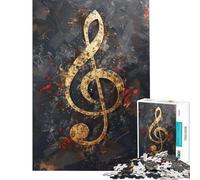 Jigsaw Puzzles for Adults 1000 Pieces Gold Music Notes Adult Puzzles Relax Games Difficult Hard Gifts for Friends And Family (Size 38x52cm)
