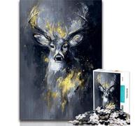 Jigsaw Puzzles for Adults 1000 Pieces Golden Deer,Challenging Game Toys for Is Ideal As A Gift for The Whole Family 38x26cm