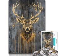Jigsaw Puzzles for Adults 1000 Pieces Golden Deer,Learning Educational Toys Family Games Suitable for Desktop Decoration 38x26cm