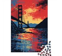 Jigsaw Puzzles for Adults 1000 Pieces Golden Gate Bridge Art Print-2 Jigsaw Puzzle Relaxing Games Difficult Hard Challenging To Complete 70x50cm/1000pcs