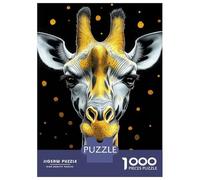 Jigsaw Puzzles for Adults 1000 Pieces Golden Giraffe Portrait Animal Puzzles for Adults Relaxing Games Presents for Women Challenging Game Gifts 38x26cm/1000pcs