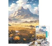 Jigsaw Puzzles for Adults 1000 Pieces Golden Meadows Mountain Family Game Challenging Game Toys Great Gifts for Games Difficult Hard (Size 50x75cm)