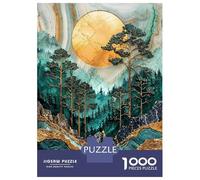 Jigsaw Puzzles for Adults 1000 Pieces Golden Moonlit Forest Jigsaw Puzzle Relaxing Games Precision Cutting Unique Birthday And Xmas Gifts 38x26cm/1000pcs