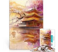 Jigsaw Puzzles for Adults 1000 Pieces Golden Pagoda in Japan Schwierig Schwer Verbessern Sie das Gedächtnis38x26cm
