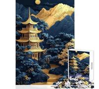 Jigsaw Puzzles for Adults 1000 Pieces Golden Pagoda in Mountains Impossible Game Difficult Challenge Educational Toy Improving Love between Couples (26X38cm)