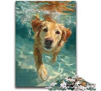 Jigsaw Puzzles for Adults 1000 Pieces Golden Retriever 1000 Piece Puzzle,Vibrant And Unique Design Relaxing & Challenging Puzzle Experience (75x50cm)