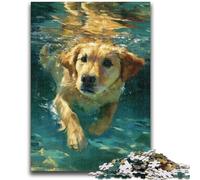 Jigsaw Puzzles for Adults 1000 Pieces Golden Retriever 1000 Piece Puzzle,Vibrant And Unique Design Relaxing & Challenging Puzzle Experience (75x50cm)