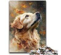 Jigsaw Puzzles for Adults 1000 Pieces Golden Retriever And Fallen Leaves Adult Puzzles,family Fun Games Is Ideal As A Gift for The Whole Family (50x75cm)