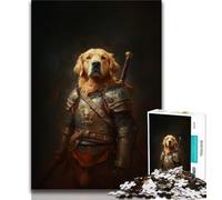 Jigsaw Puzzles for Adults 1000 Pieces Golden Retriever Knight Teenager Puzzles,Challenging Game for Is Ideal As A Gift for The Whole Family (size 75x50cm)