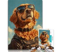 Jigsaw Puzzles for Adults 1000 Pieces Golden Retriever Portrait Puzzles,Challenging Family Activity Games DIY Toy for Home Wall Decor Gifts (size 38x26cm)