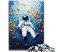 Jigsaw Puzzles for Adults 1000 Pieces Goldfish And Astronaut Educational Games DIY Toys for Is Ideal As A Gift for The Whole Family 38x26cm