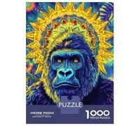 Jigsaw Puzzles for Adults 1000 Pieces Gorilla Mandala Art Puzzles for Adults Relaxing Games Presents for Women Challenging Game Gifts 52x38cm/1000pcs
