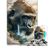 Jigsaw Puzzles for Adults 1000 Pieces Gorillas, Interesting Stress Reduction,Artists Collection, Fine Art for Age 14 Years Up 38x26cm