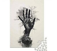 Jigsaw Puzzles for Adults 1000 Pieces Gothic Hand Tree Art Print Jigsaw Puzzle Relaxing Games Difficult Hard Challenging To Complete 38x26cm/1000pcs