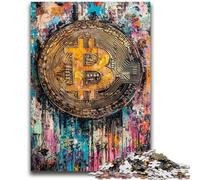 Jigsaw Puzzles for Adults 1000 Pieces Graffiti Bitcoin Adult Jigsaw,Birthday Present, Gifts, Wall Art for Age 14 Years Up (26x38cm)