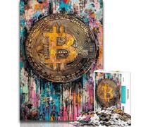 Jigsaw Puzzles for Adults 1000 Pieces Graffiti Bitcoin Adult Jigsaw,is Ideal As Gifts for The Whole Family Suitable for And 14 (size 75x50cm)