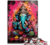 Jigsaw Puzzles for Adults 1000 Pieces Graffiti Elephant Buddha 1000 Piece Puzzle,Challenging Game Gifts for Is Ideal As A Gift for The Whole Family (50x75cm)