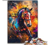 Jigsaw Puzzles for Adults 1000 Pieces Graffiti Horse,Help The Brain Exercise Addictive Toys to Cultivate Patience Perfect Decoration 50x75cm