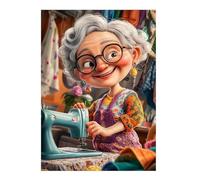 Jigsaw Puzzles For Adults 1000 Pieces Granny Sewing Machine, Challenging jigsaw puzzles 1000 pieces 30x20inch, Educational Game, Fun Activity for Home, for puzzle Lovers