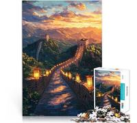 Jigsaw Puzzles for Adults 1000 Pieces Great Wall of China Sunset Spielspielzeug Geburtstagsgeschenk, Geschenke75x50cm