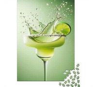 Jigsaw Puzzles for Adults 1000 Pieces Green Margarita with Lime Slice Adult Jigsaw Puzzle Relax Games Difficult Hard Great Gift for Gaming 70x50cm/1000pcs