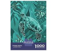 Jigsaw Puzzles for Adults 1000 Pieces Green Sea Turtles Puzzles for Adults Relaxing Games Presents for Women Challenging Game Gifts 52x38cm/1000pcs