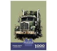Jigsaw Puzzles for Adults 1000 Pieces Grunge Big American Truck Adult Jigsaw Puzzle Brain Teaser Game Precision Cutting Educational Challenge 52x38cm/1000pcs