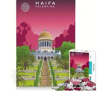 Jigsaw Puzzles for Adults 1000 Pieces Haifa Palestine Poster Art, Relax Games, Enhance Memory, Unique Gifts for Birthday And Christmas 38X52CM
