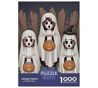 Jigsaw Puzzles for Adults 1000 Pieces Halloween Ghosts Trick-or-Treating Adult Jigsaw Hands-on Game Pattern Assembly Challenging To Complete 52x38cm/1000pcs
