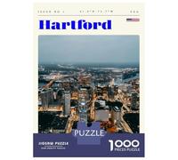 Jigsaw Puzzles for Adults 1000 Pieces Hartford Connecticut Travel Art Puzzles for Adults Family Game For Family Fun Birthday Present, Gifts, 70x50cm/1000pcs