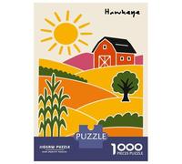 Jigsaw Puzzles for Adults 1000 Pieces Hawkeye Iowa Farm Landscape Illustration Puzzles for Adults Family Game For Family Fun Birthday Present, Gifts, 52x38cm/1000pcs