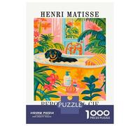 Jigsaw Puzzles for Adults 1000 Pieces Henri Matisse Dachshund Bathing Art Print Jigsaws for Adults Relax Games Wall Decoration Educational Challenge 52x38cm/1000pcs