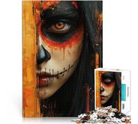 Jigsaw Puzzles for Adults 1000 Pieces Hidden Day of the Dead Girl Made of cardboard for age 14+ Challenging Game Games Toys Gift。size:38x52cm/14.96x20.47inch